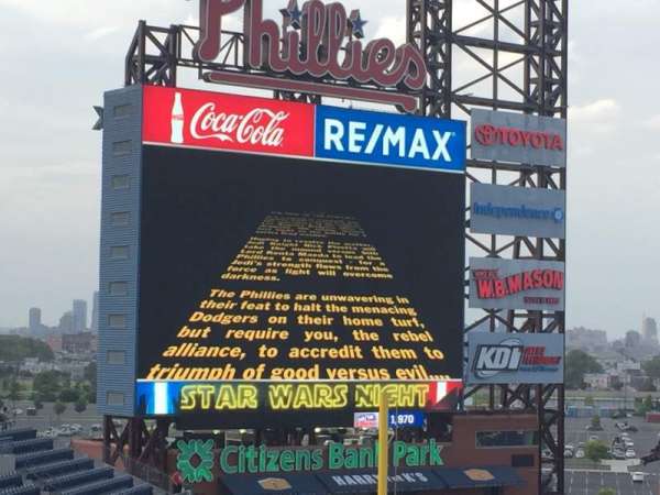 Citizens Bank Park, section: 426, row: 5, seat: 22