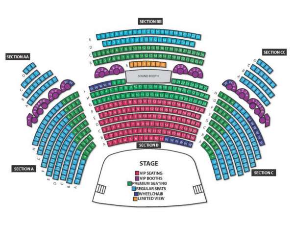 Legends In Concert Theater, section: AA, row: VIP Booth, seat: 3