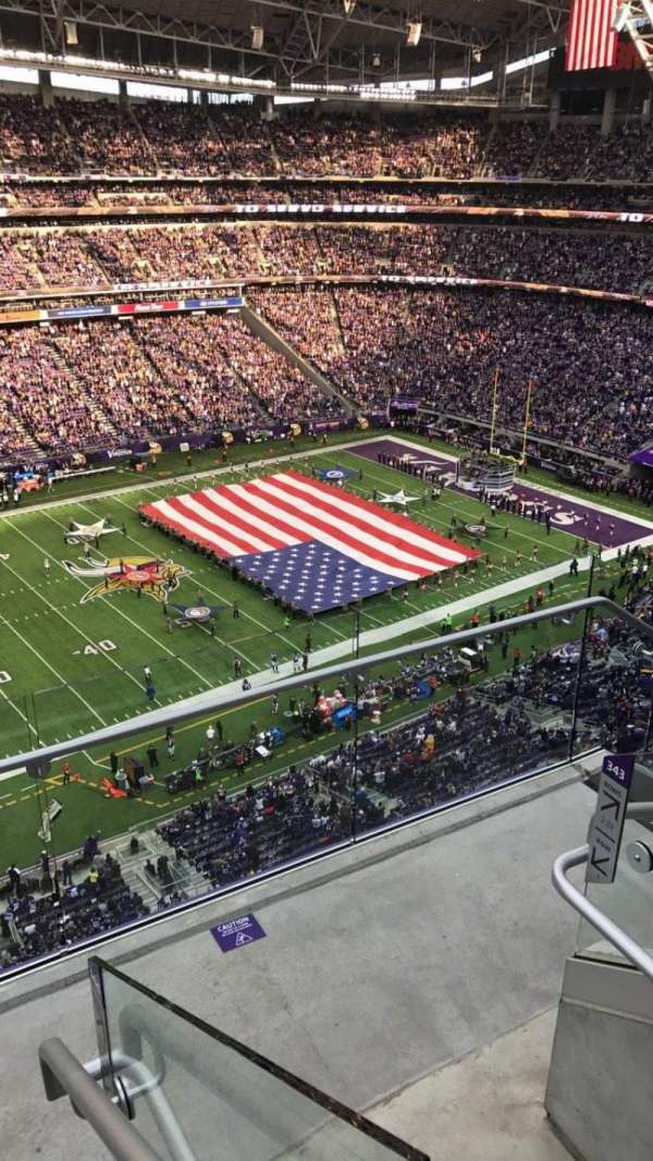 U.S. Bank Stadium, section: 343, row: 3, seat: 1