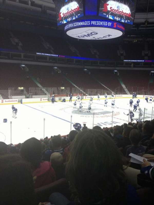 Rogers Arena, section: 108, row: 8, seat: 7