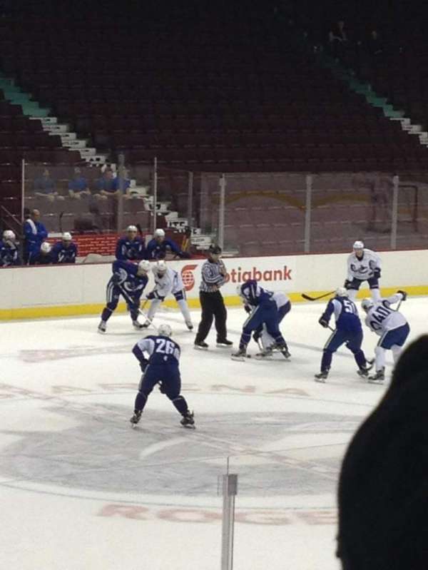 Rogers Arena, section: 108, row: 8, seat: 7