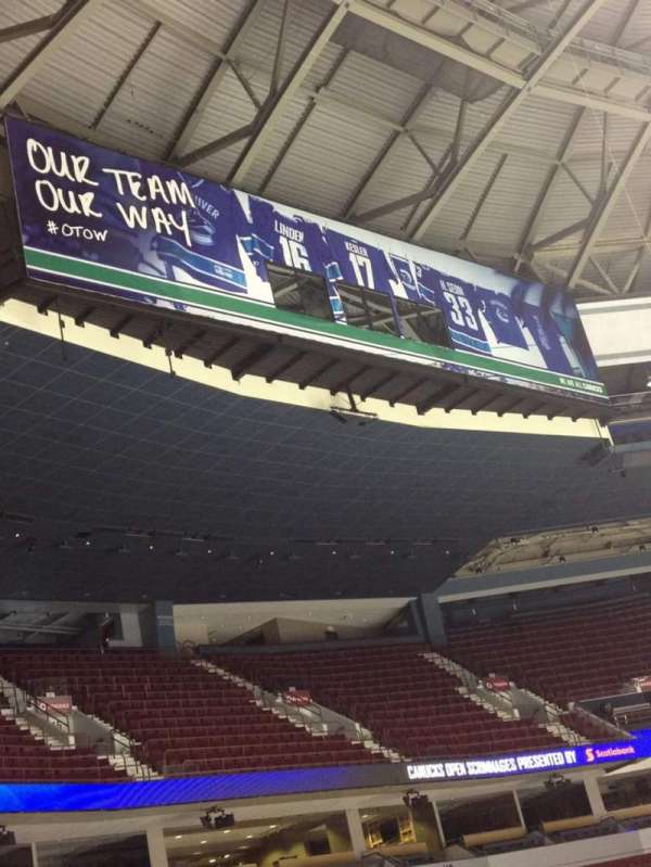 Rogers Arena, section: 108, row: 8, seat: 7