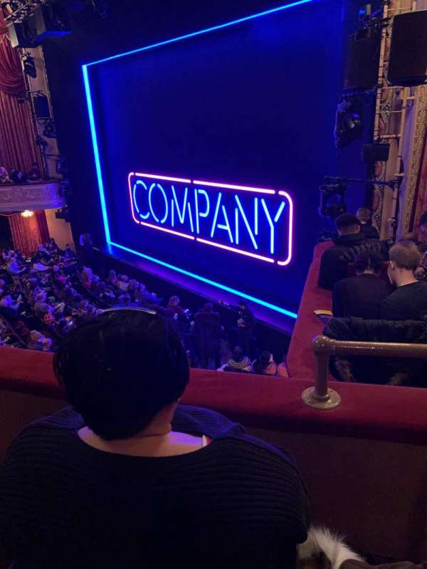 Bernard B. Jacobs Theatre, section: Mezzanine R, row: B, seat: 28