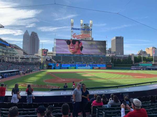 Progressive Field, section: 151, row: Q, seat: 1