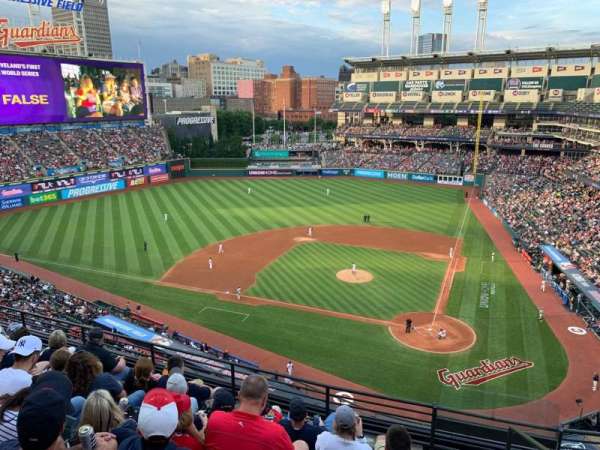 Progressive Field, section: 458, row: E, seat: 1