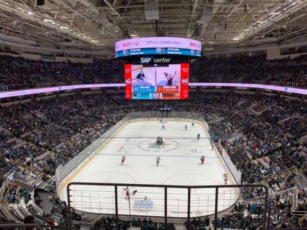 SAP Center, section: 208, row: 6, seat: 1