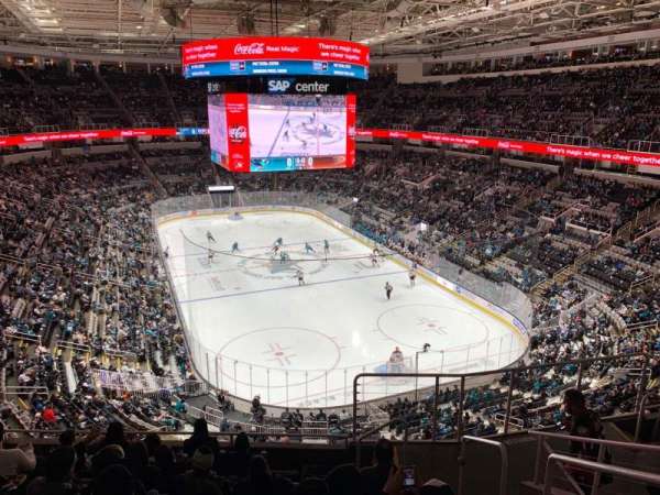 SAP Center, section: 210, row: 8, seat: 1