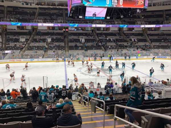 SAP Center, section: 102, row: 16, seat: 1