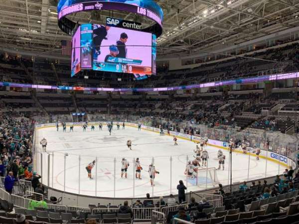 SAP Center, section: 110, row: 16, seat: 1
