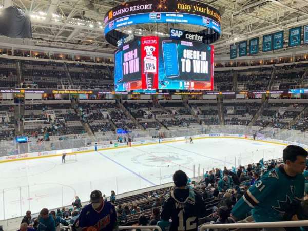 SAP Center, section: 117, row: 25, seat: 1