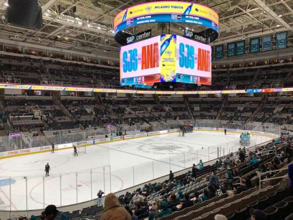 SAP Center, section: 118, row: 21, seat: 2
