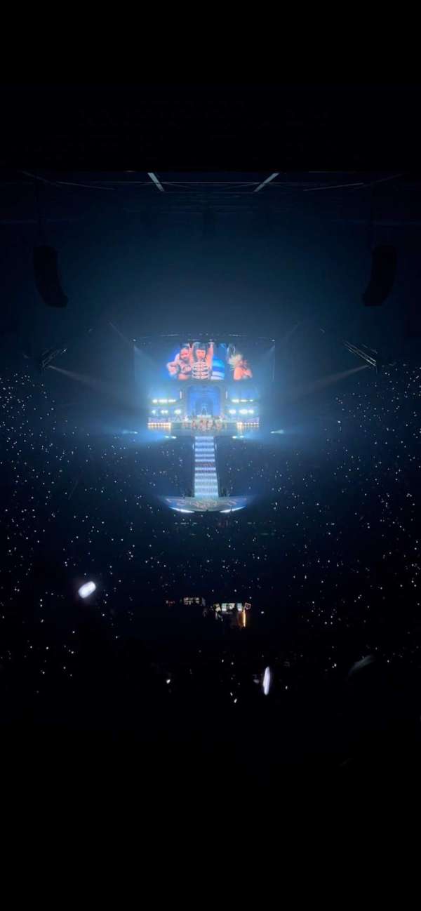 The O2, London, section: 411, row: Q, seat: 718