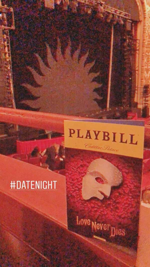 Cadillac Palace Theater, section: Dress Circle L, row: CC, seat: 1
