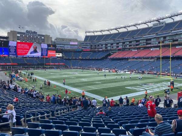 Gillette Stadium, section: 102, row: 22, seat: 12