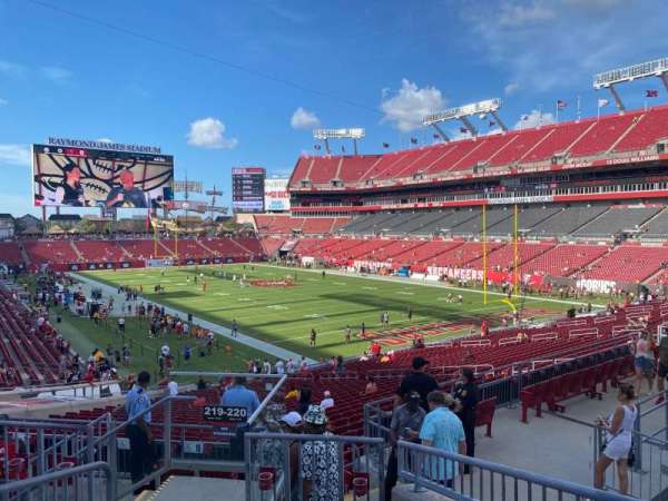 Raymond James Stadium, section: 220, row: e, seat: 3