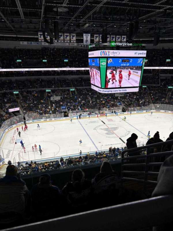 Enterprise Center, section: 322, row: G, seat: 4