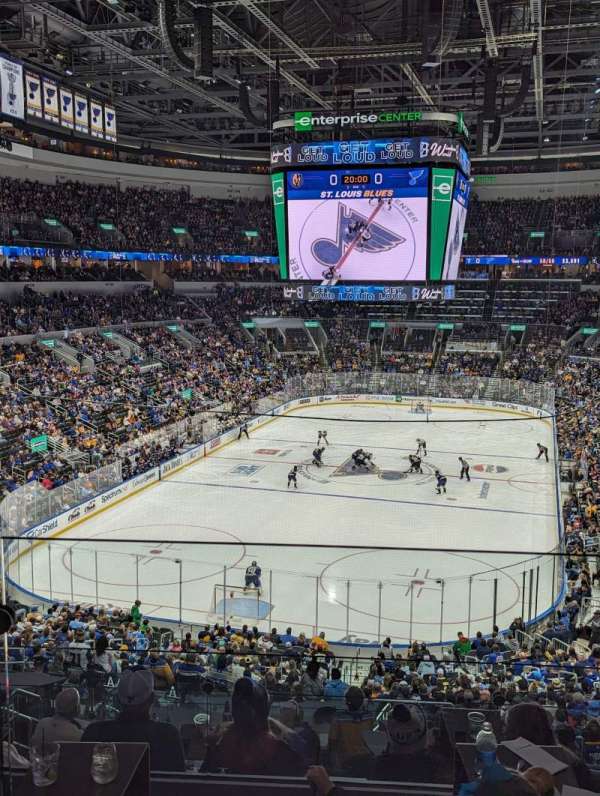 Enterprise Center, section: Loge Box R, row: F, seat: 3