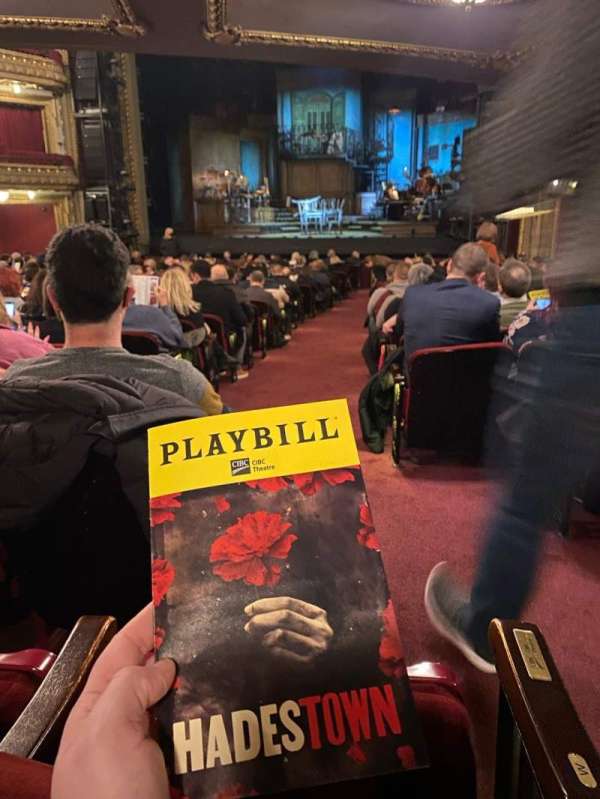 CIBC Theatre, section: Orchestra C, row: X, seat: 123