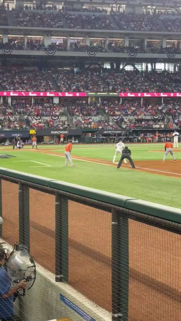 Globe Life Field, section: 123, row: 1, seat: 2
