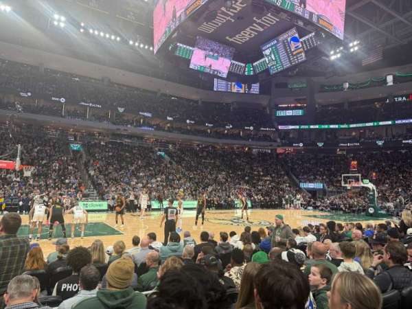 Fiserv Forum, section: 107, row: 3, seat: 9