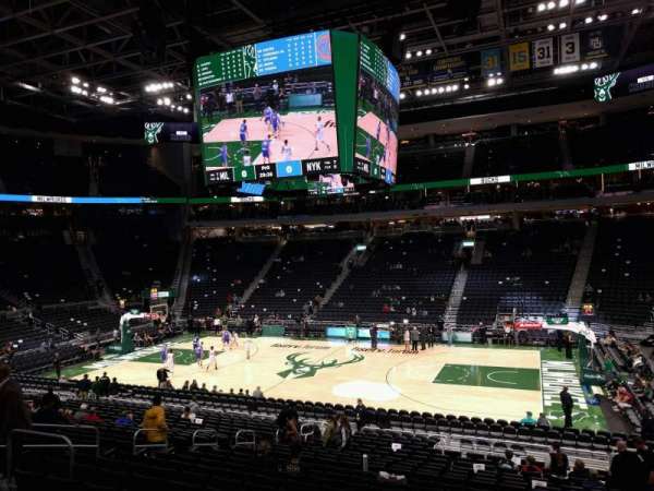 Fiserv Forum, section: 105, row: 20, seat: 10