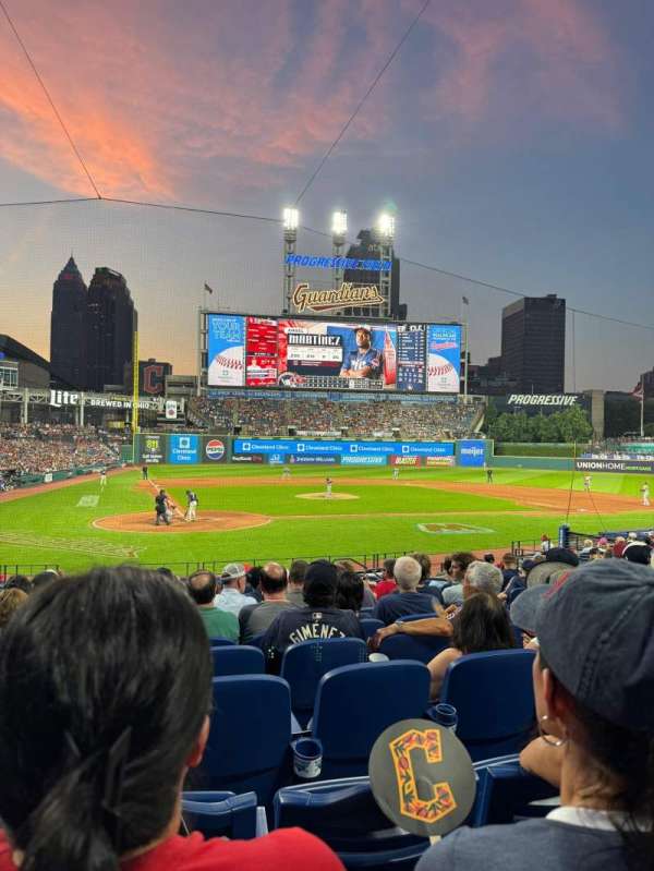 Progressive Field, section: 150, row: V, seat: 7