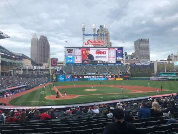 Progressive Field, section: 150, row: GG, seat: 8