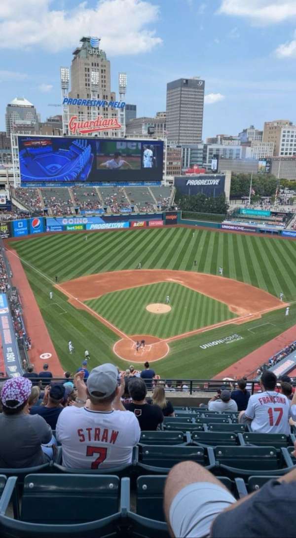 Progressive Field, section: 553, row: Q, seat: 10