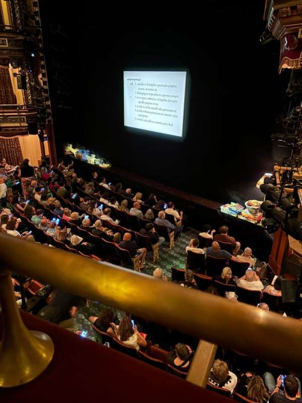 Belasco Theatre, section: Mezzanine R, row: A, seat: 20