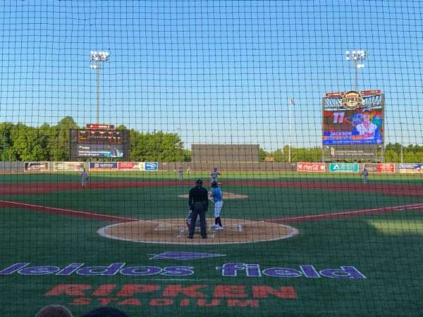 Ripken Stadium, section: 100, row: D, seat: 6