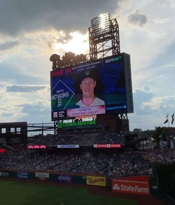 Citizens Bank Park, section: 203, row: 1, seat: 5