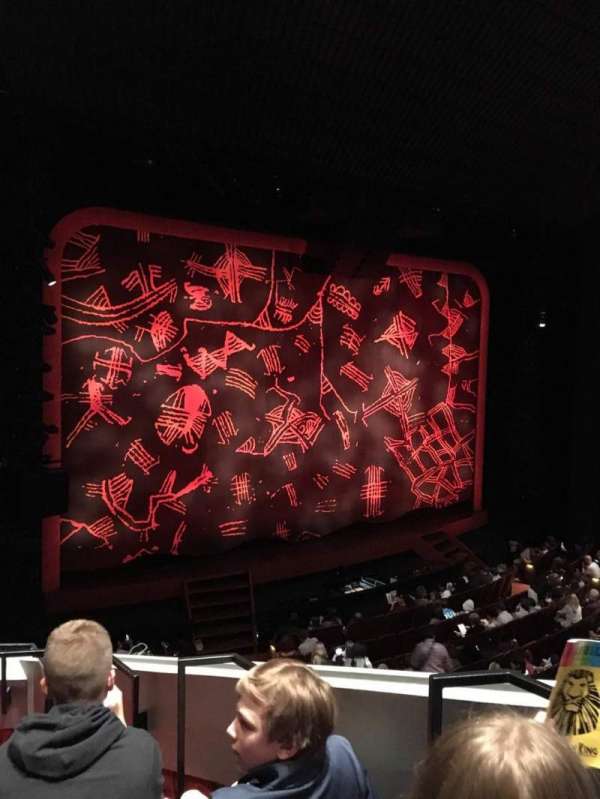 Minskoff Theatre, section: Mezzanine, row: EE, seat: 3