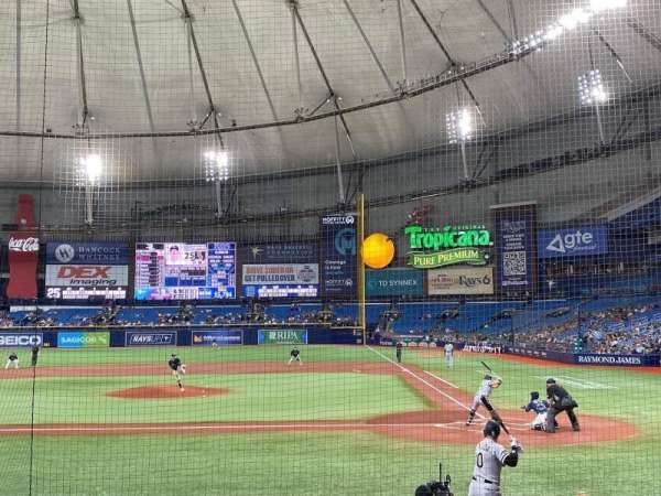 Tropicana Field, section: 109, row: N, seat: 1
