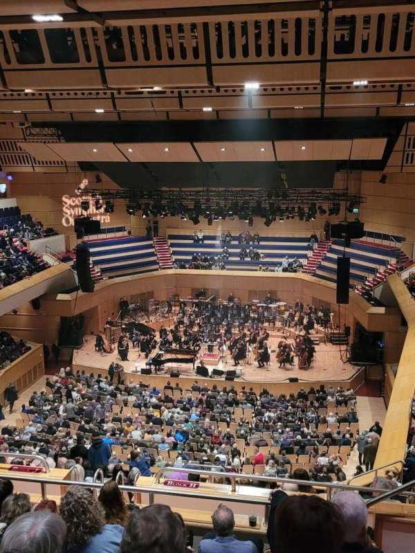 Glasgow Royal Concert Hall, section: Upper Circle, row: F, seat: 1