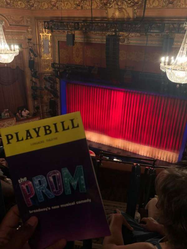 Longacre Theatre, section: Balcony R, row: E, seat: 1