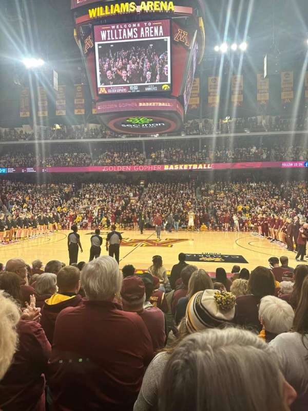 Williams Arena, section: 106, row: 9, seat: 4