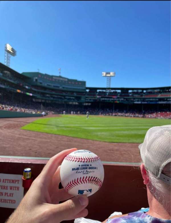 Fenway Park, section: Right Field Box 1, row: B, seat: 4