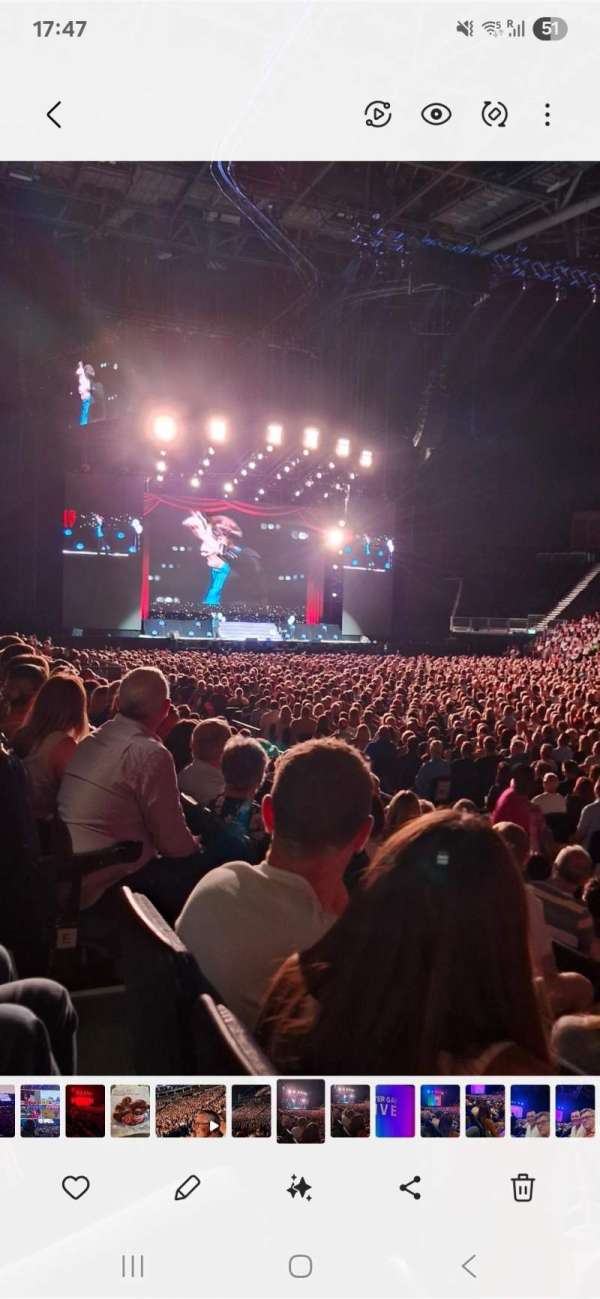 The O2, London, section: 103, row: F, seat: 113