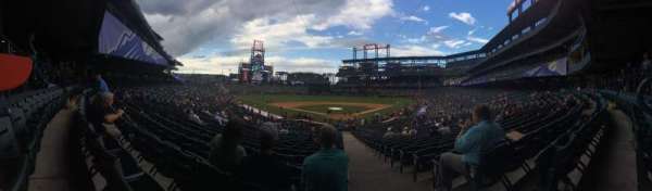 Coors Field, section: 132, row: 38, seat: 1
