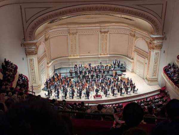 Carnegie Hall, section: Upper Balcony LC, row: O, seat: 9