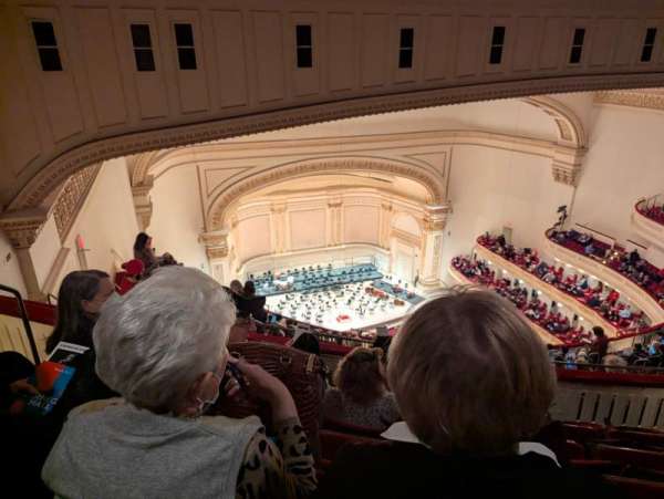 Carnegie Hall, section: Upper Balcony L, row: Q, seat: 41