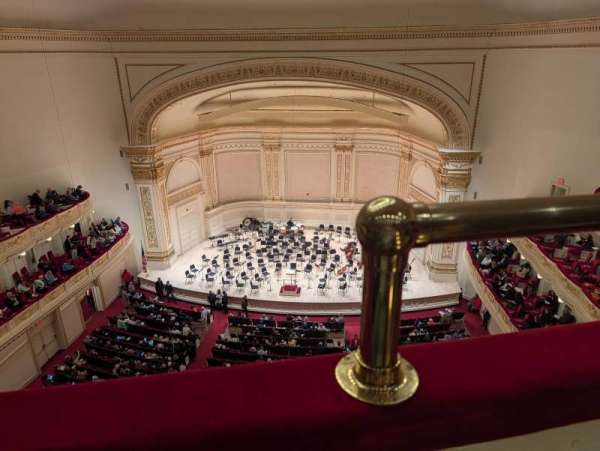 Carnegie Hall, section: Lower Balcony RC, row: A, seat: 114