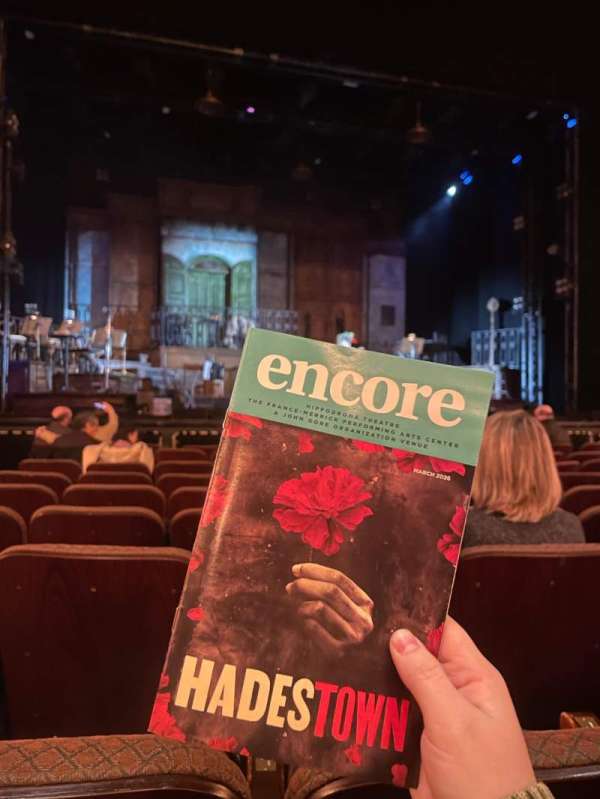 Hippodrome Theatre, section: Center Orchestra, row: H, seat: 102
