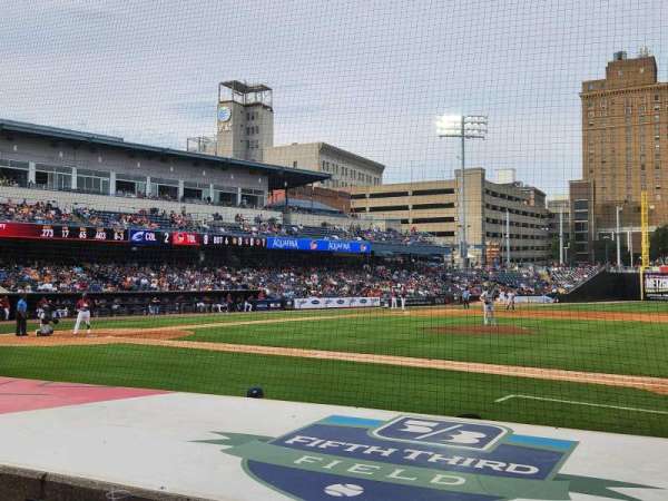 Fifth Third Field, section: 115, row: H, seat: 3