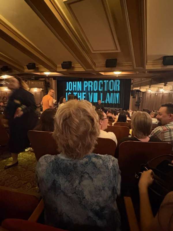 Booth Theatre, section: Orchestra R, row: Q, seat: 2