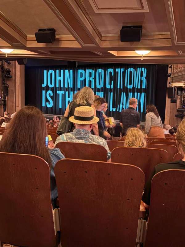 Booth Theatre, section: Orchestra R, row: Q, seat: 4