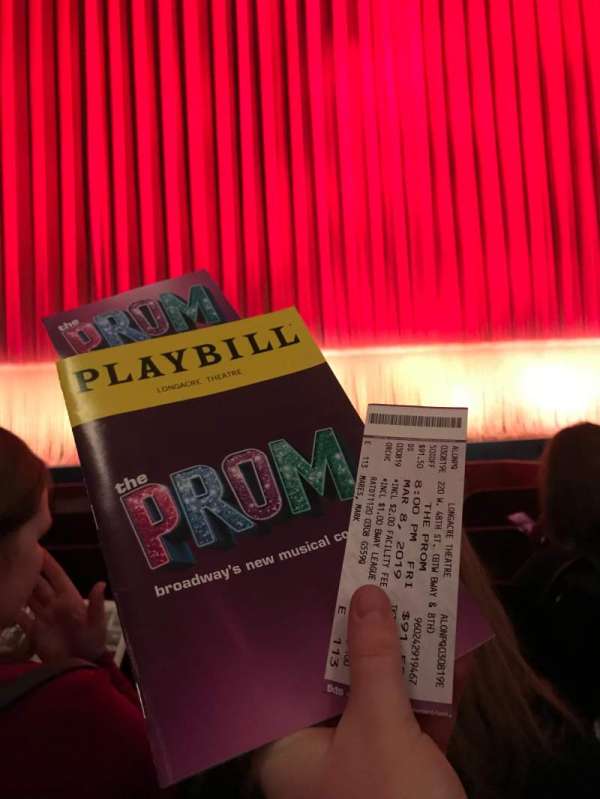 Longacre Theatre, section: Orchestra C, row: E, seat: 113
