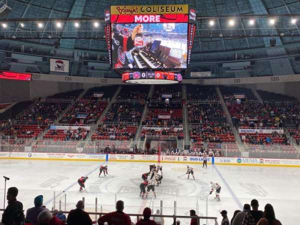 Bojangles' Coliseum, section: 108, row: P, seat: 1