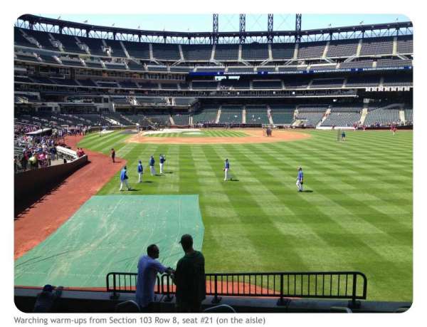 Citi Field, section: 103, row: 8, seat: 21
