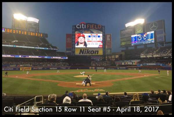 Citi Field, section: 15, row: 3, seat: 5